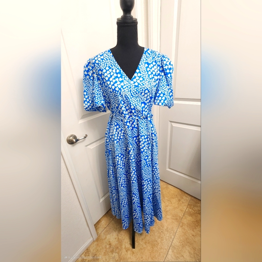 Blue Floral Women's Dress